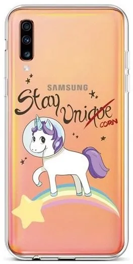 Kryt na mobil TopQ Samsung A70 silikón Stay Unicorn 42010
