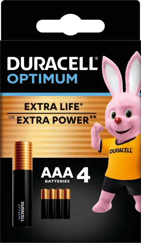 Jednorazová batéria DURACELL Optimum alkalická batéria mikrotužková AAA 4 ks