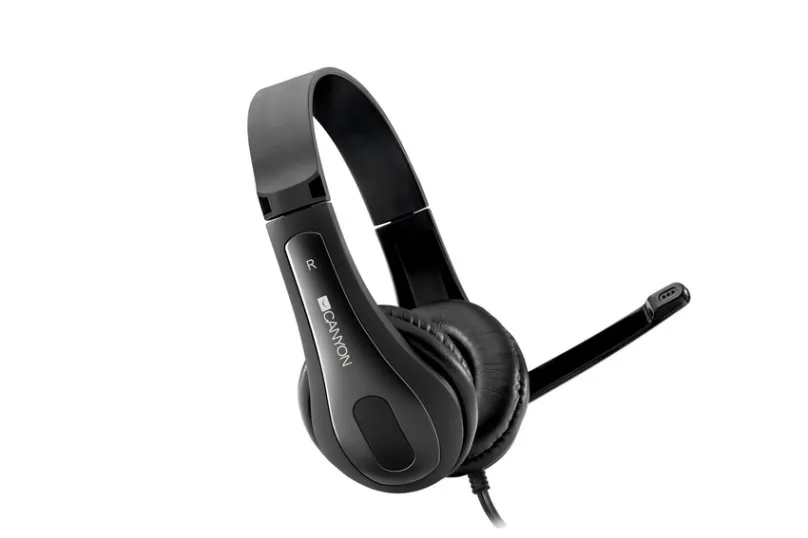 CANYON headset HSC-1, ľahký, 3,5 mm jack TRRS, čierna