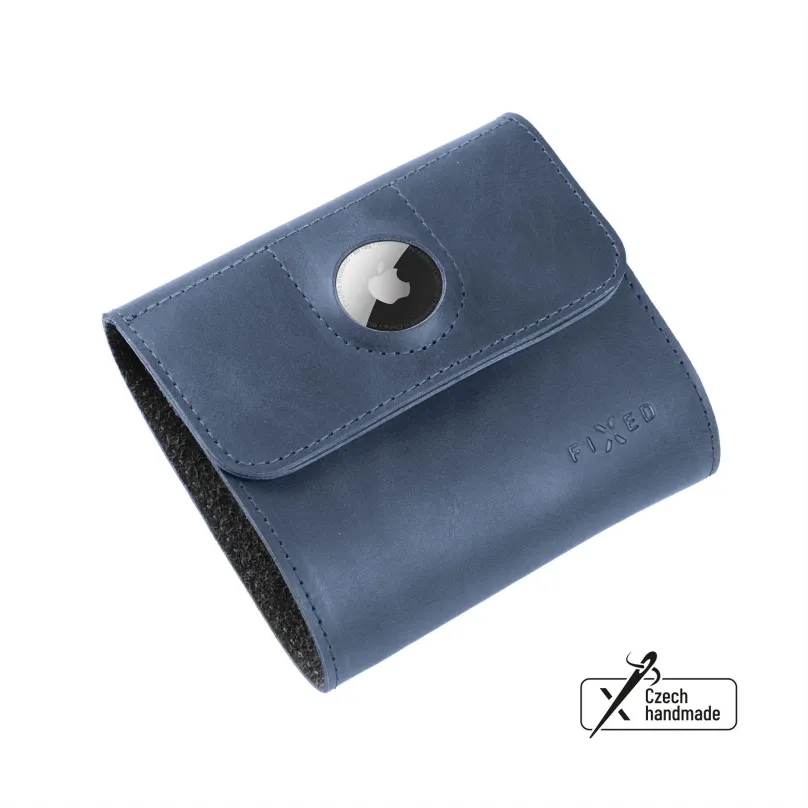 Peňaženka FIXED Classic Wallet for AirTag z pravej hovädzej kože modrá