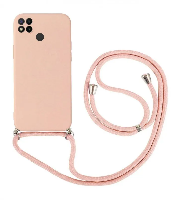 Kryt na mobil TopQ Kryt Xiaomi Redmi 9C ružový so šnúrkou 91406