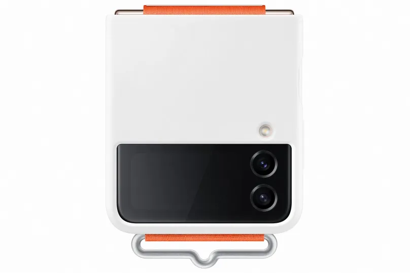 Kryt na mobil Samsung Galaxy Z Flip4 Silikónový kryt s pútkom biely