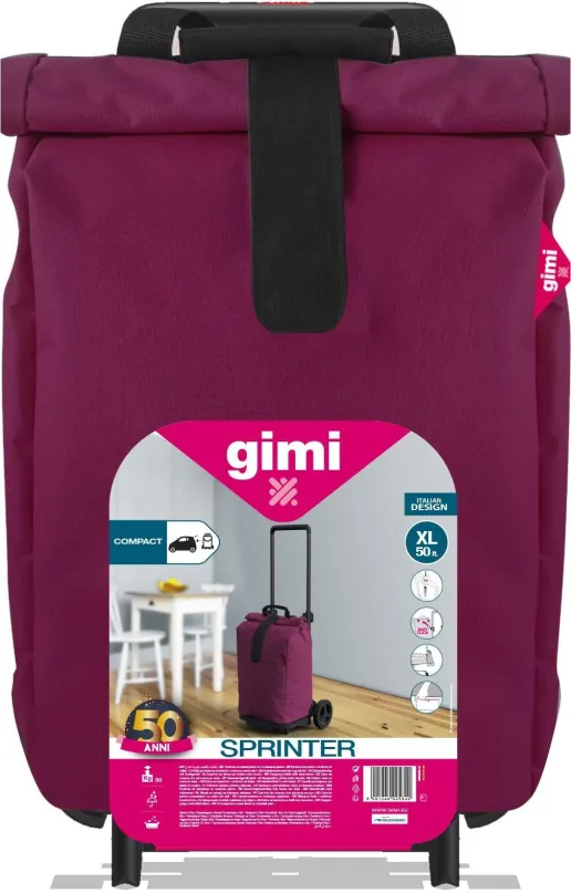 Taška na kolieskach GIMI Sprinter nákupný vozík fialový