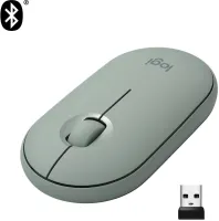 Myš Logitech Pebble M350 Wireless Mouse, eukalyptová, bezdrôtová, optická, 1000DPI, 3 tlač