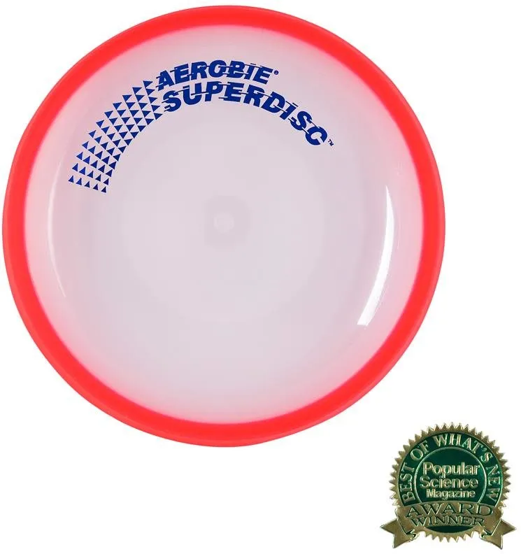 Frisbee Aerobie SUPERDISC červený, rekreačný, s priamou trajektóriou, tvar je kruh, červen