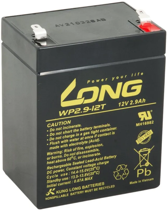 Batéria pre záložné zdroje Long batéria 12V 2,9Ah F1 (WP2.9-12T)