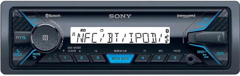 Autorádio Sony DSX-M55BT, bez mechaniky, výkon zosilňovača 4x55 W, veľkosť 1 DIN, odnímate