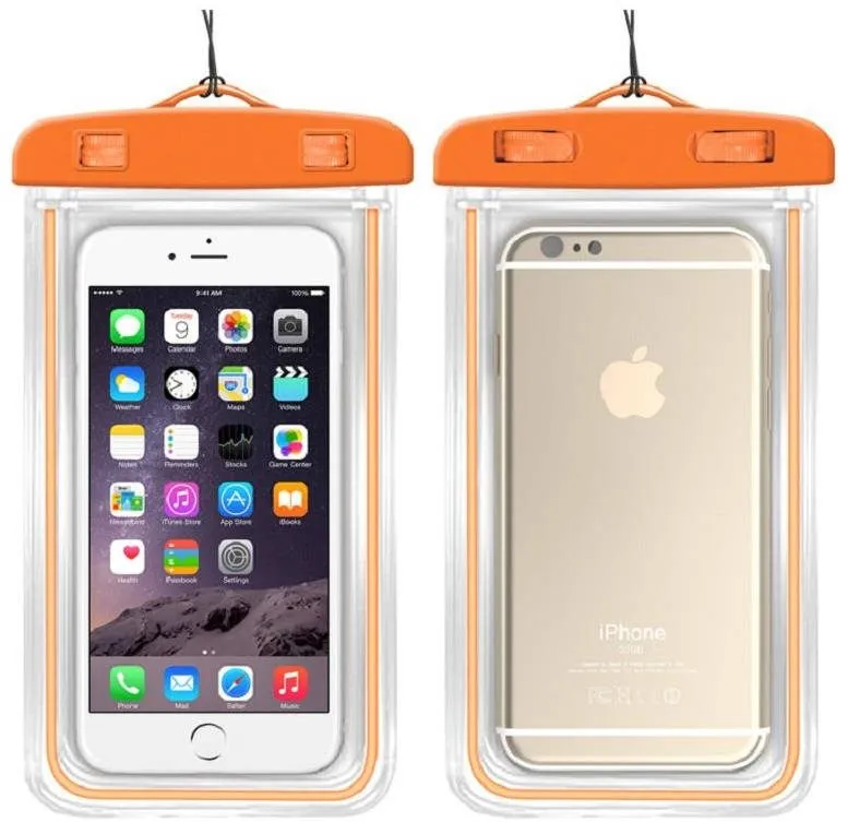 Puzdro na mobil WC04 vodotesné puzdro na mobil 7'', oranžové