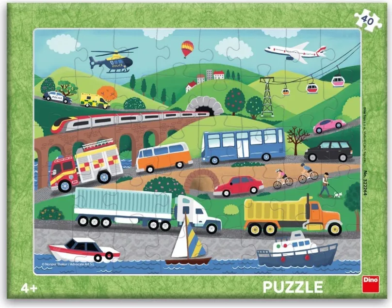 Puzzle Dino Dopravné prostriedky 40 doskové puzzle