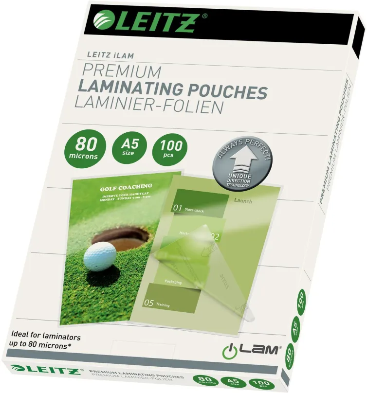 Laminovacie fólie LEITZ iLam A5/160 so smerovacou technológiou, lesklé - balenie 100 ks