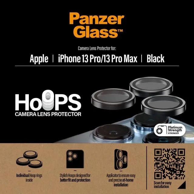 Ochranné sklo na objektív PanzerGlass HoOps Apple iPhone 13 Pro/13 Pro Max - ochranné krúžky pre šošovky fotoaparátu