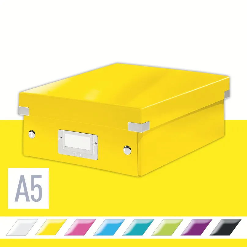 Archivačná krabica LEITZ WOW Click & Store A5 22 x 10 x 28.2 cm, žltá