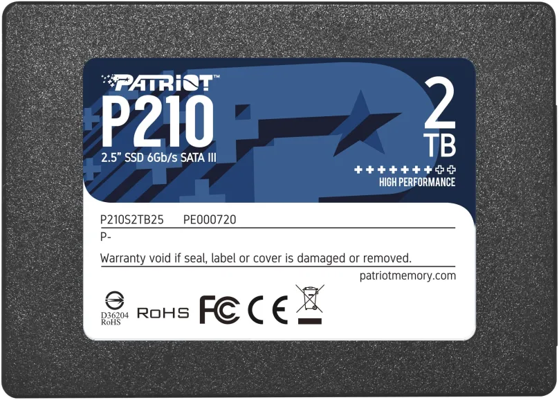 SSD disk Patriot P210 2TB, 2.5", SATA III, QLC (Quad-Level Cell), rýchlosť čítania 52
