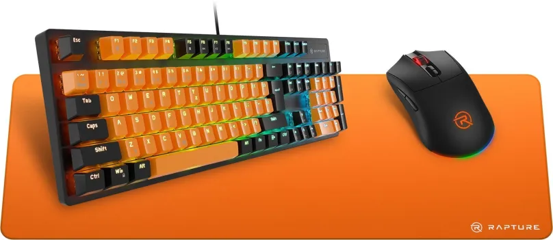 Set klávesnice a myši Rapture ELITE Gaming Set oranžovo-čierny