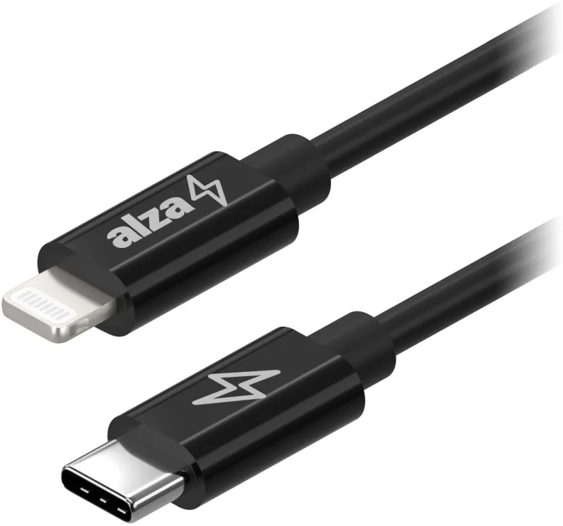 Dátový kábel AlzaPower Core USB-C to Lightning MFi 0.5m čierny
