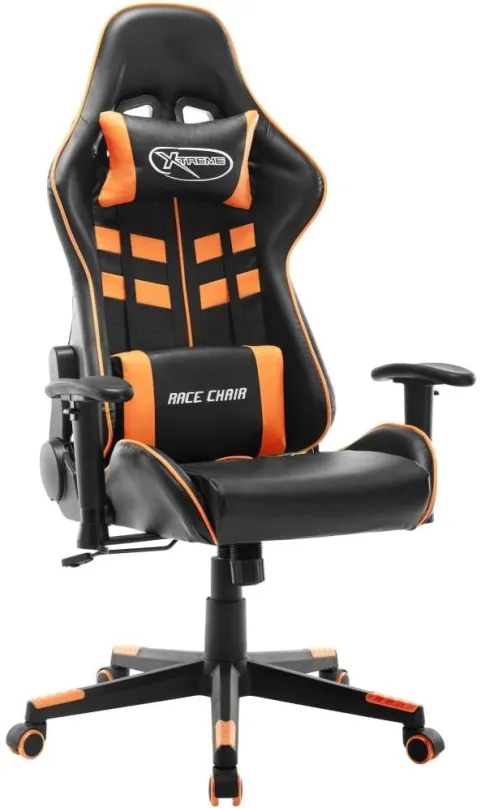 Herná stolička SHUMEE Herná stolička čierna a oranžová umelá koža, 20508