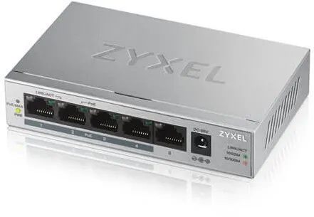 Switch Zyxel GS1005HP, desktop, 5x RJ-45, 5x 10/100/1000Base-T, PoE (Power over Ethernet)
