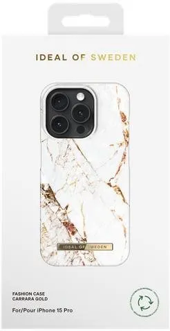 Kryt na mobil iDeal Of Sweden Ochranný kryt Fashion pre iPhone 15 Pro Carrara Gold