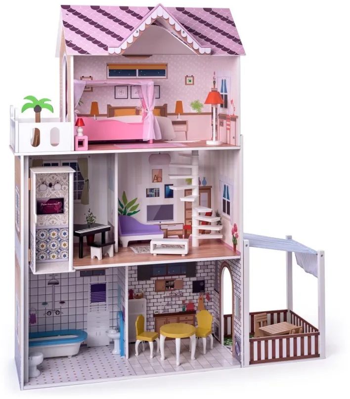 Domček pre bábiky Woody Ružový domček s výťahom Malibu