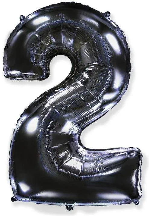 Balóniky Balón fóliový číslica čierna - black 102 cm - 2