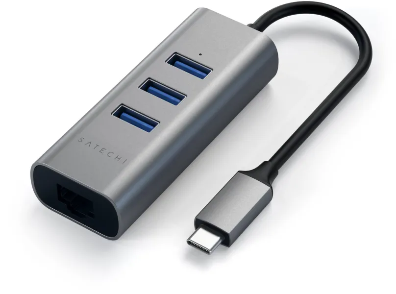 USB Hub Satechi Aluminium Type-C Hub (3x USB 3.0, Ethernet) - Space Gray