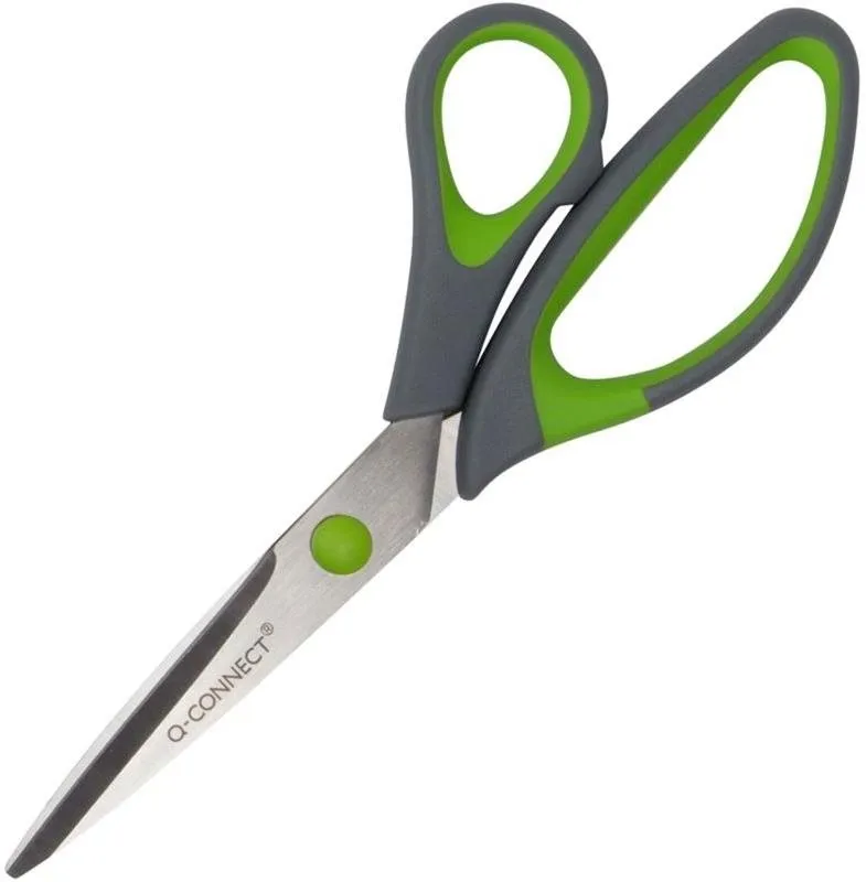 Kancelárske nožnice Q-CONNECT Soft Grip 20 cm zeleno-šedé