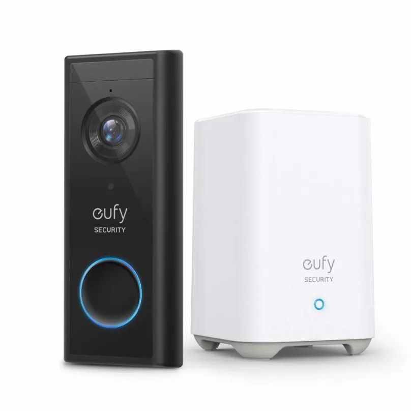 Videozvonček Eufy Video Doorbell 2K čierna (Battery-Powered) + Home base 2