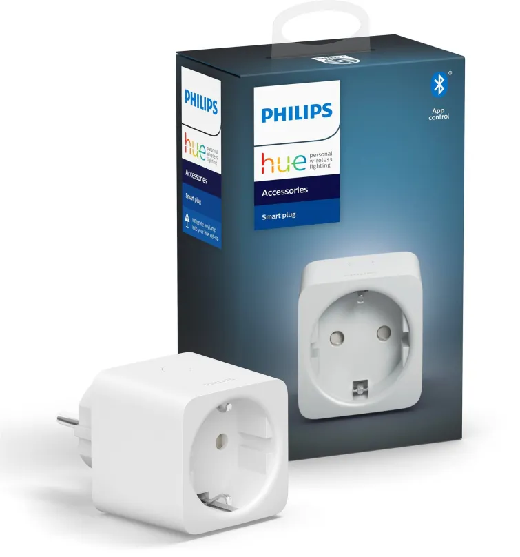 Chytrá zásuvka Philips Hue Smart Plug EU, ovládaná cez Bluetooth cez ZigBee, funguje sam