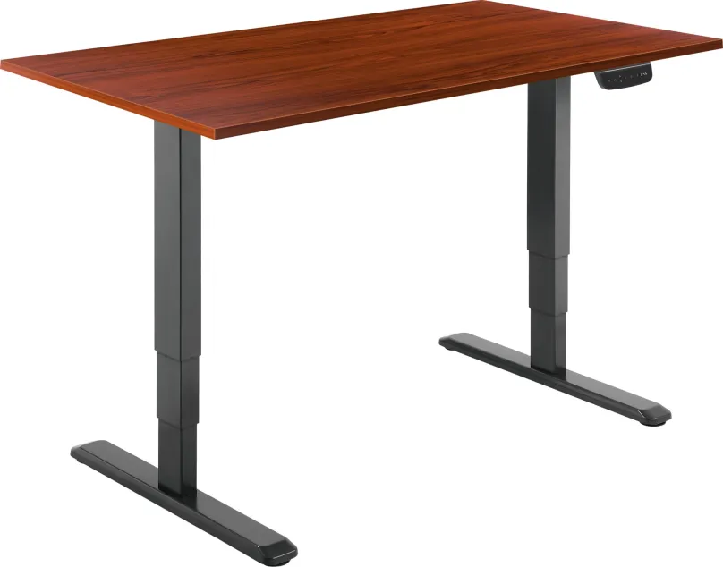 Výškovo nastaviteľný stôl AlzaErgo Table ET1 NewGen čierny + doska TTE-03 160x80cm lamino gaštan