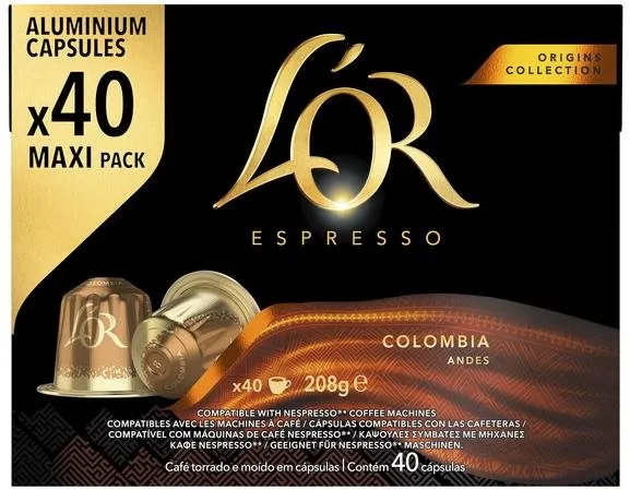 Kávové kapsule L'OR Espresso Colombia 40 kapsúl, kompatibilné s kávovarmi Nespresso®
