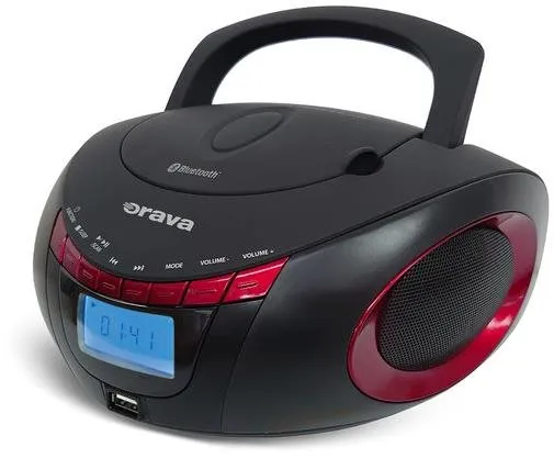 Rádio Orava RCD-813, klasické, prenosné, FM tuner, podpora MP3 a WMA, výkon 4 W, vstup USB