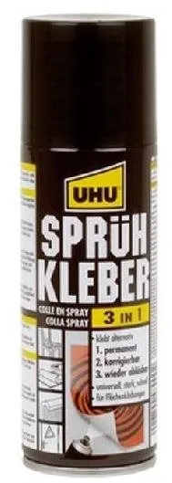 Lepidlo UHU Spray 3 v 1, 200 ml, v spreji, univerzálne použiteľné na viac druhov povrchu