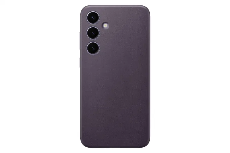 Kryt na mobil Samsung Galaxy S24+ Zadný kryt z vegánskej kože Dark Violet