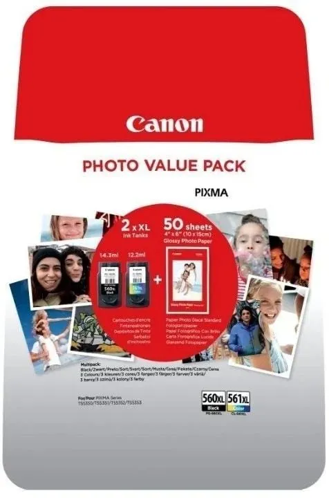 Cartridge Canon PG-560XL / CL-561XL Multipack + PP-201 10x15cm 50I