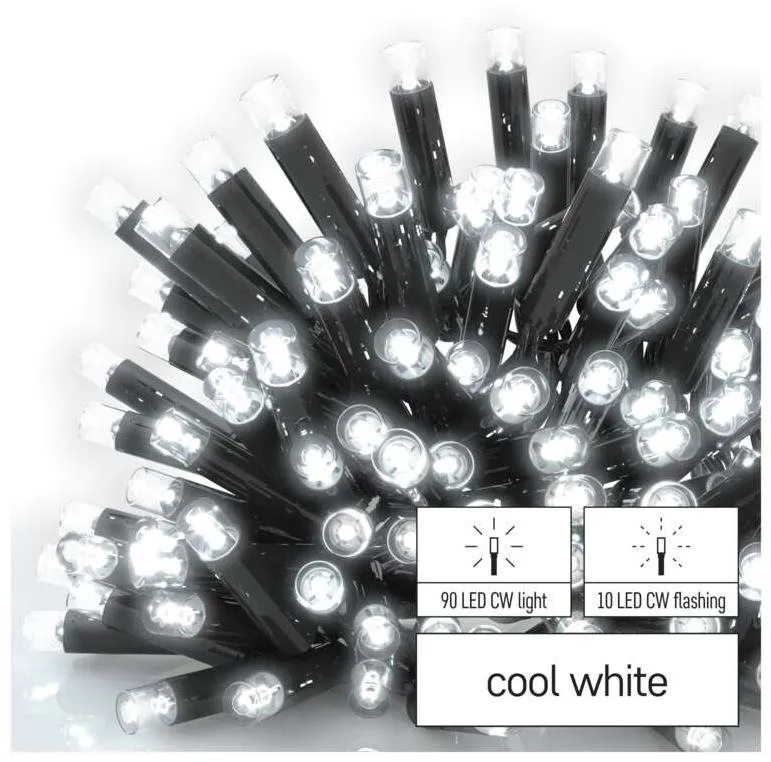Svetelná reťaz EMOS Profi LED spojovacia reťaz preblikávajúca, 10 m, vonkajšia aj vnútorná, studená biela