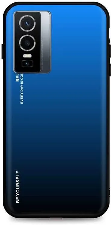 Kryt na mobil TopQ Kryt LUXURY Vivo Y76 5G pevný dúhový modrý 72288