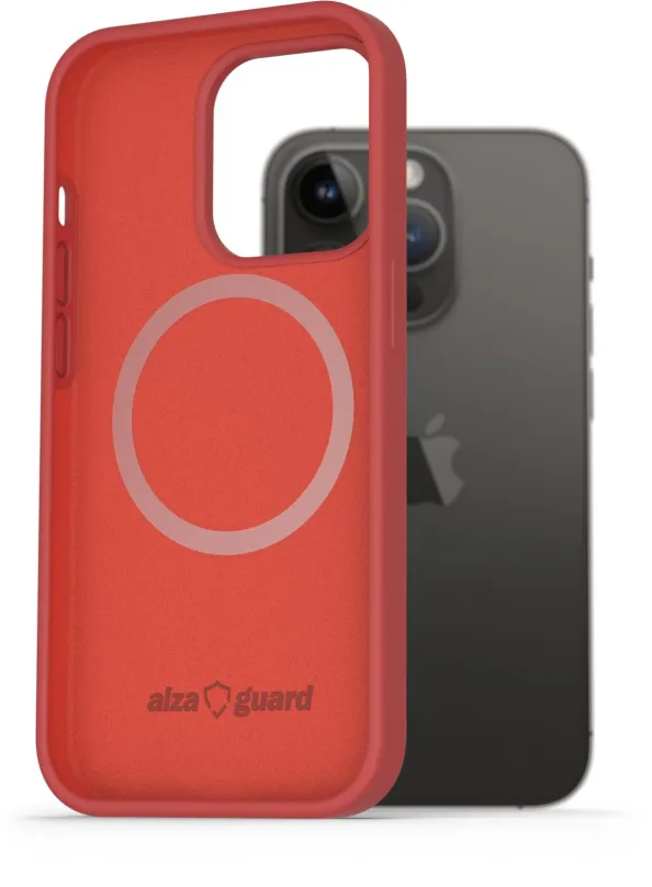 Kryt na mobil AlzaGuard Magnetic Silicone Case pre iPhone 14 Pre červené