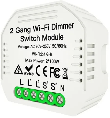 WiFi spínač MOES
Hidden wifi smart Dimmer switch 2gang