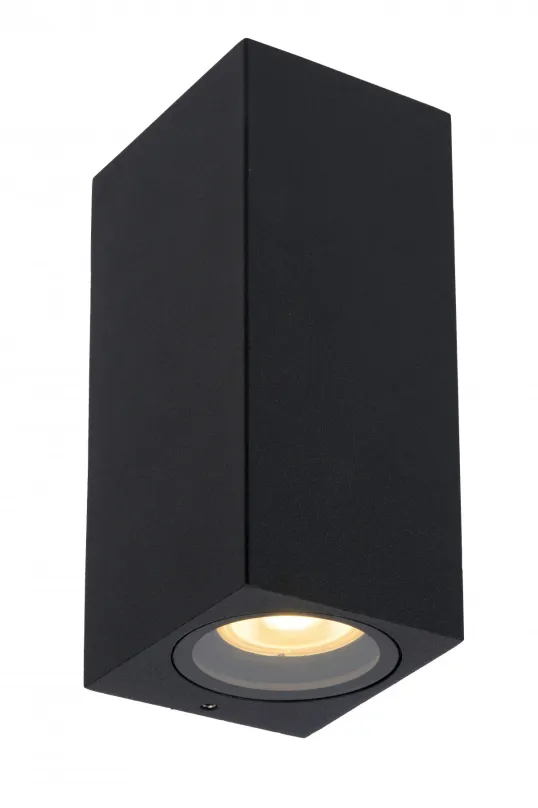 Lucide 69800/02/30 vonkajšia nástenná lampa Zaro 2x35W | GU10 | IP44 - čierna, bodová, stmievateľná