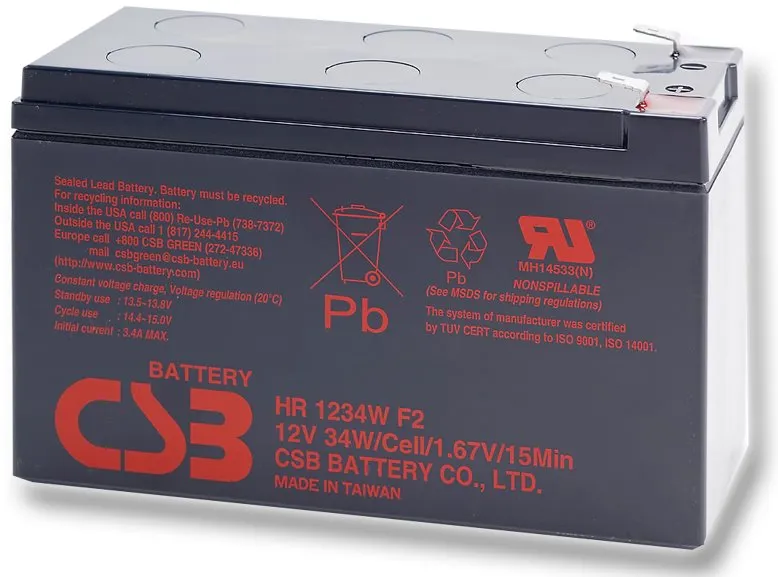 Batérie pre záložné zdroje CSB HR1234W F2, 12V, 9Ah