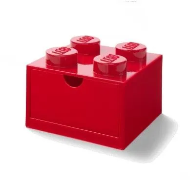 Úložný box LEGO stolové box 4 so zásuvkou červený
