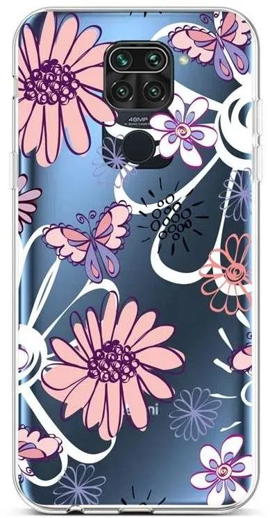 Kryt na mobil TopQ Xiaomi Redmi Note 9 silikón Flowers 50024