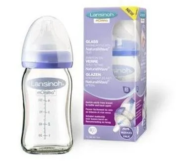 Dojčenská fľaša Lansinoh NaturalWave sklenená M, 240 ml