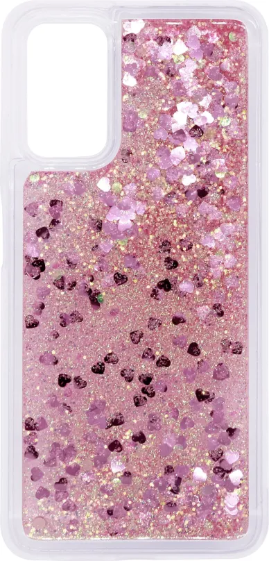 Kryt na mobil iWill Glitter Liquid Heart Case pre Xiaomi POCO M3 Pink