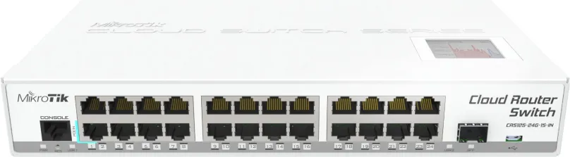 Switch Mikrotik CRS125-24G-1S-IN, do racku, 24x RJ-45, 1x SFP, firewall, 24 portov s rýchl