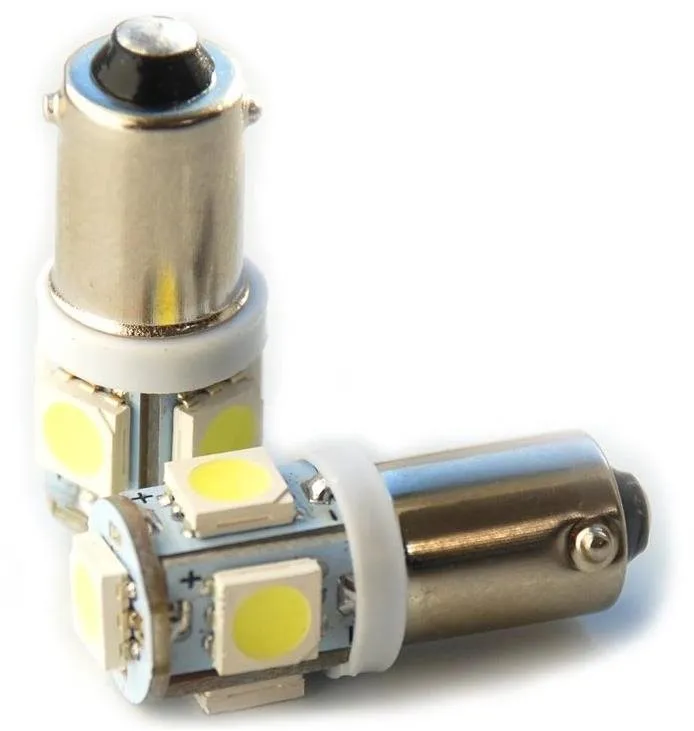 LED autožiarovka Rabel BA9S T4W T5W 5 smd 5050 biela