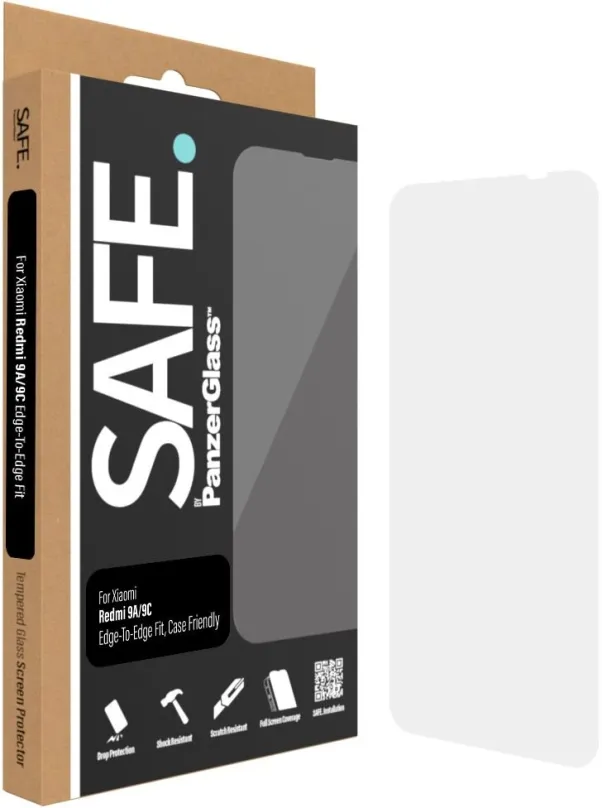 Ochranné sklo SAFE. by Panzerglass Xiaomi Redmi 9A/9C, pre Xiaomi Redmi 9A a Redmi 9C, tvr