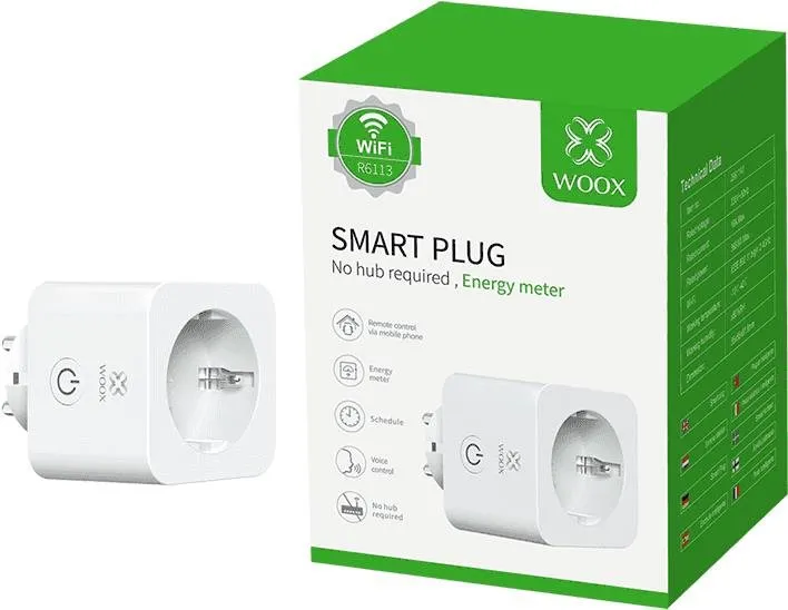 Chytrá zásuvka WOOX R6113 Smart Plug EU, Schucko with energy monitoring, ovládaná cez Wif