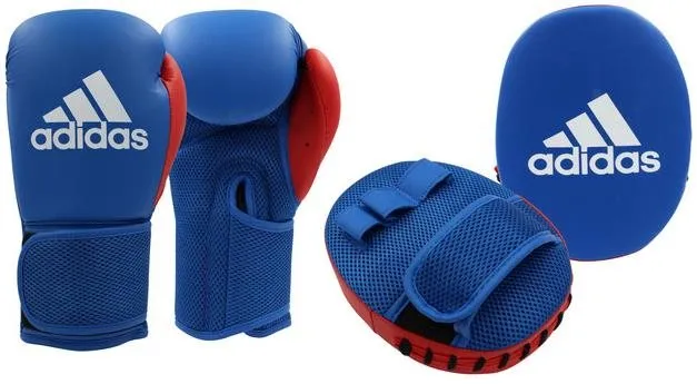 MMA rukavice Adidas boxerský set - Kids 2, tréningové, veľkosť S, materiál polyester, biel