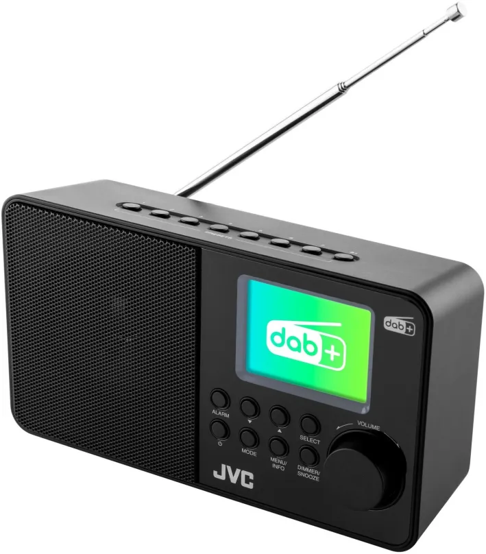 Rádio JVC RA-E611B-DAB, klasické, prenosné, DAB+ a FM tuner, výkon 2 W, výstup 3,5 mm Jack